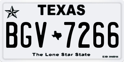 TX license plate BGV7266