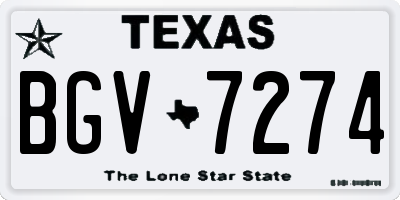 TX license plate BGV7274