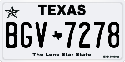 TX license plate BGV7278