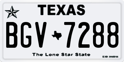 TX license plate BGV7288