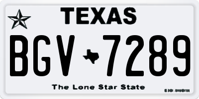 TX license plate BGV7289