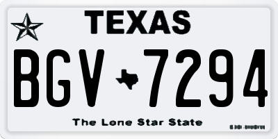 TX license plate BGV7294