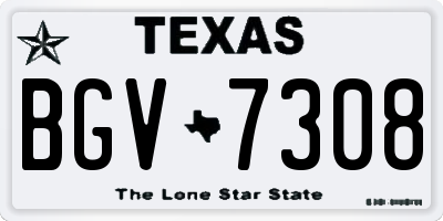 TX license plate BGV7308