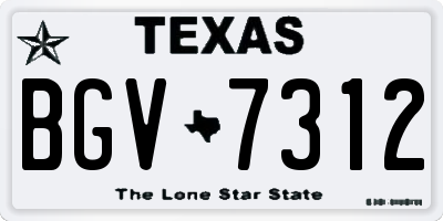 TX license plate BGV7312