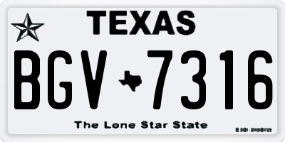 TX license plate BGV7316