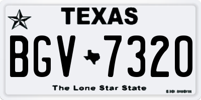TX license plate BGV7320