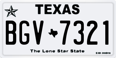 TX license plate BGV7321