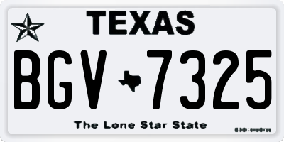 TX license plate BGV7325