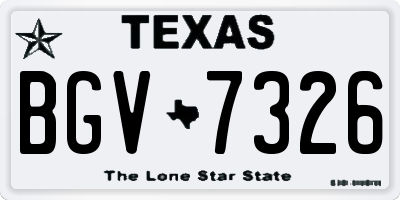 TX license plate BGV7326