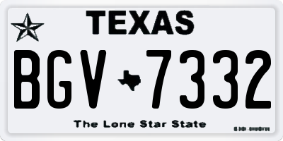 TX license plate BGV7332