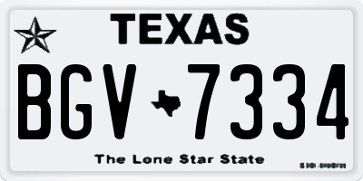TX license plate BGV7334
