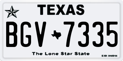 TX license plate BGV7335