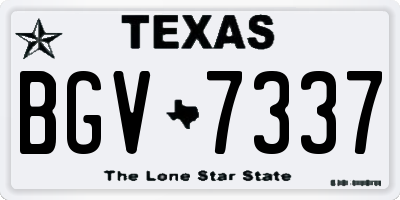TX license plate BGV7337