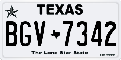 TX license plate BGV7342