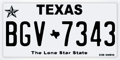 TX license plate BGV7343