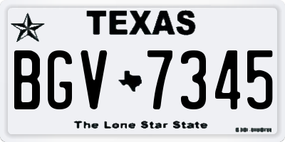 TX license plate BGV7345