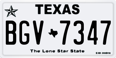 TX license plate BGV7347