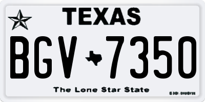 TX license plate BGV7350