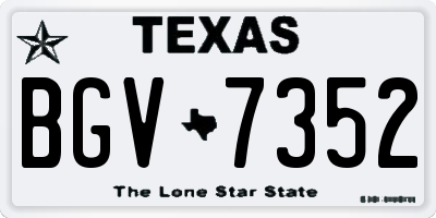 TX license plate BGV7352