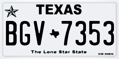 TX license plate BGV7353