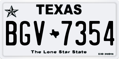 TX license plate BGV7354