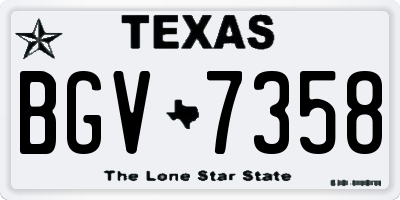 TX license plate BGV7358
