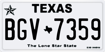 TX license plate BGV7359