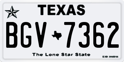 TX license plate BGV7362