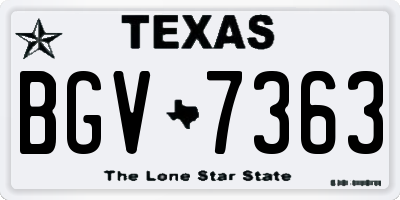 TX license plate BGV7363