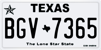 TX license plate BGV7365
