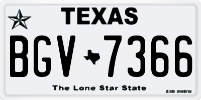 TX license plate BGV7366