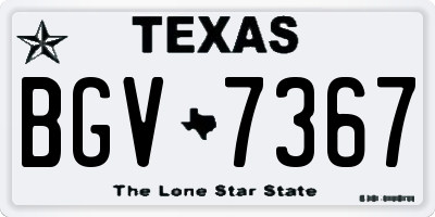 TX license plate BGV7367