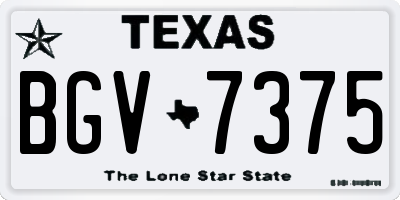 TX license plate BGV7375
