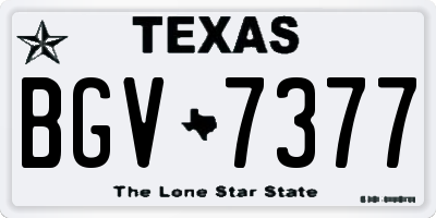 TX license plate BGV7377