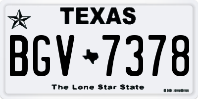 TX license plate BGV7378
