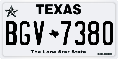 TX license plate BGV7380