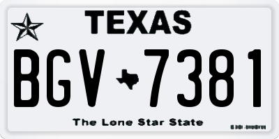 TX license plate BGV7381