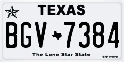 TX license plate BGV7384