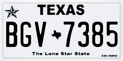 TX license plate BGV7385