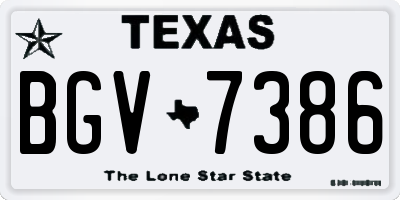 TX license plate BGV7386