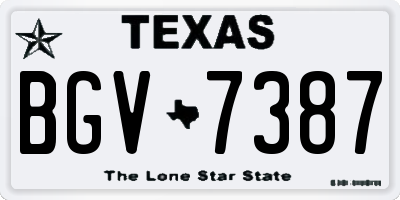 TX license plate BGV7387