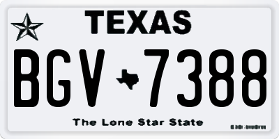 TX license plate BGV7388