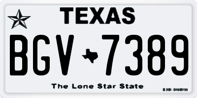 TX license plate BGV7389