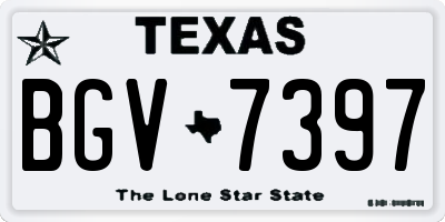 TX license plate BGV7397