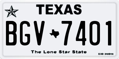 TX license plate BGV7401