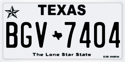 TX license plate BGV7404