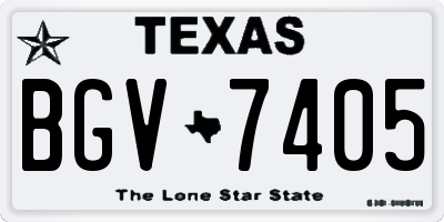 TX license plate BGV7405