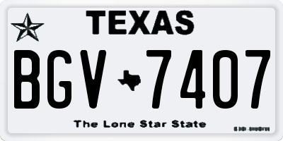 TX license plate BGV7407