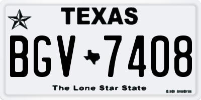 TX license plate BGV7408