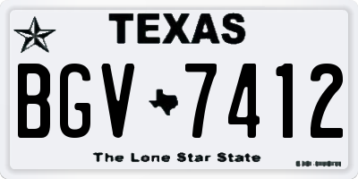 TX license plate BGV7412
